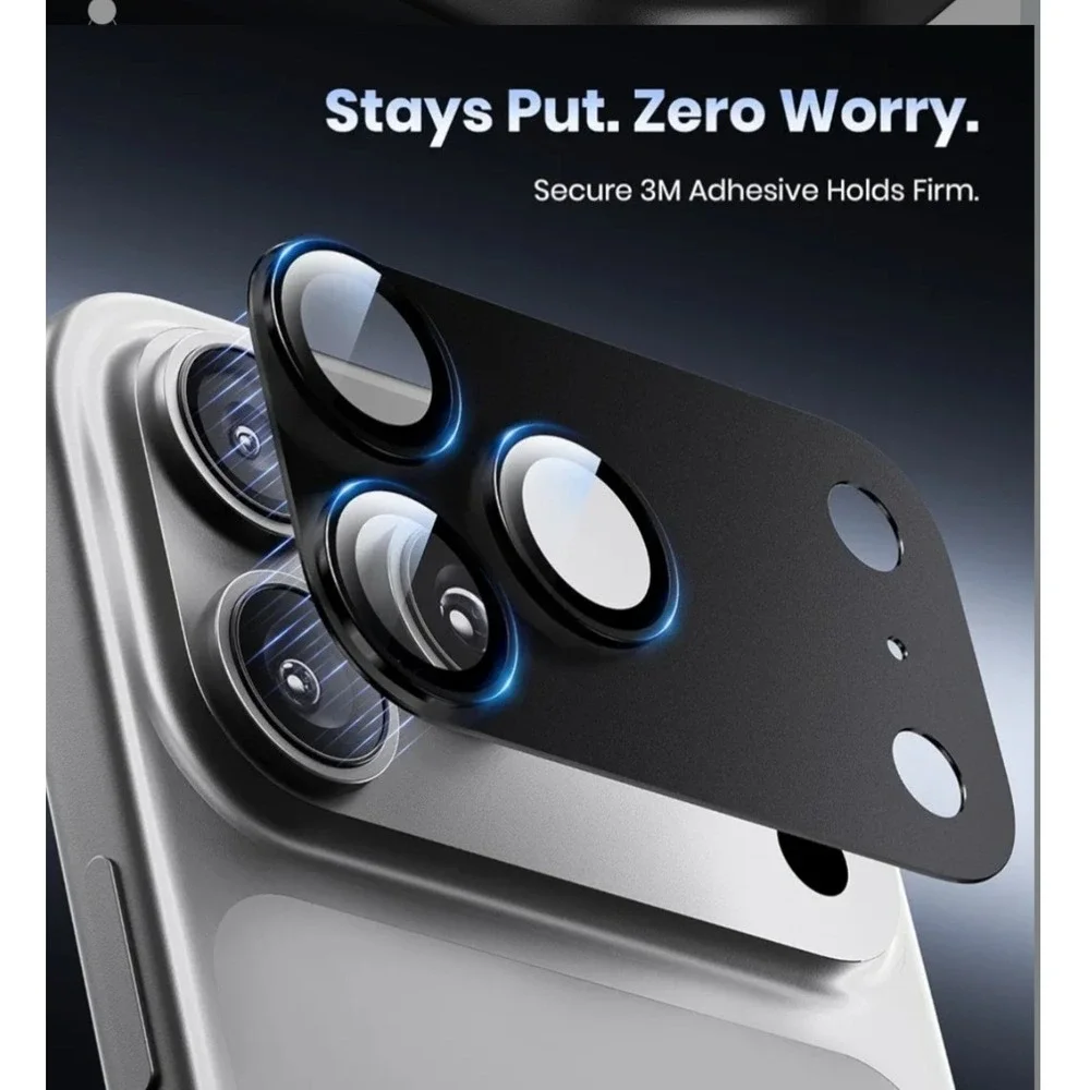 Hoerrye HD Camera Lens Protector for iPhone Case Friendly Black 3M Adhesive